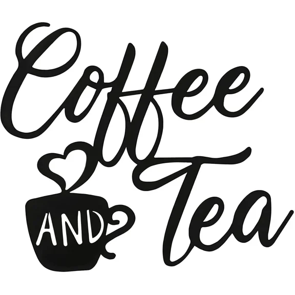 Iron Crafts, Metal Coffee Sign Hanging Wall Art Sign Black Coffee Bar Letter Wall Decor