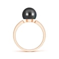 thumbnail image 2 of Angara Classic Tahitian Cultured Pearl Solitaire Ring in 14K Rose Gold for Women | June Birthstone Jewelry for Her, 2 of 7