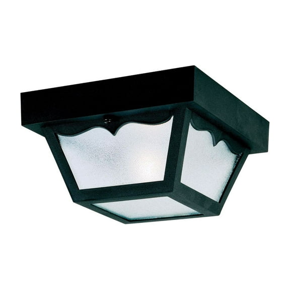 Westinghouse Westinghouse Lighting 6682200 Traditional One-Light Outdoor Flush-Mount Fixture, Black Finish on Polypropylene, Frosted Glass Panels