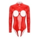 thumbnail image 4 of Lencería Sexy de látex para mujer, mono sin entrepierna con copa abierta, traje de gato de charol con cremallera en la espalda y abertura en el pecho, 4 of 5