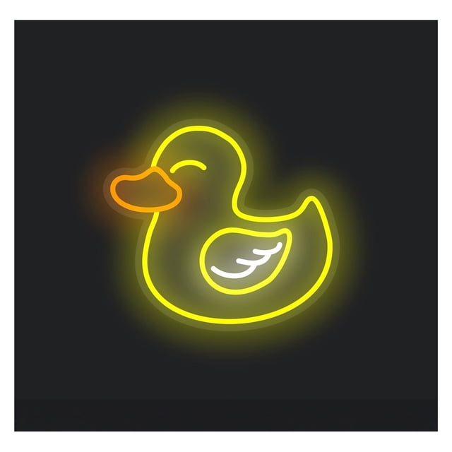 Letrero De Neón LED Pato, Luz Pared, Decoración Para Baño, Sala Juegos, Dormitorio, Bar, Estar, Fiesta Cumpleaños 45cm