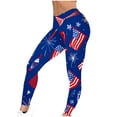 thumbnail image 5 of Penkiiy Fourth of July Leggings for Women Independence Day Long Pants Graphic Print Yoga Pants Womens Capri Pants for Summer M Blue, 5 of 5