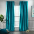thumbnail image 1 of 3S Brother's Solid Luxury Matte Velvet Soft Curtains Set of 2 Panels Hanging Back Tap & Rod Pocket Home Décor Bedroom Kitchen Office Windows Room Darkering ( Rich Electra Blue-52"x63"), 1 of 6