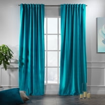 3S Brother's Solid Luxury Matte Velvet Soft Curtains Set of 2 Panels Hanging Back Tap & Rod Pocket Home Décor Bedroom Kitchen Office Windows Room Darkering ( Rich Electra Blue-52"x63")