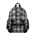 thumbnail image 3 of Gray and Black Checkered Pattern Backpack for School, Cute School Bag with Adjustable Shoulder Straps and Padded Back, 15.25"x11.5"x5.25", 3 of 5