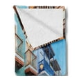 thumbnail image 2 of Puerto Rico Soft Flannel Fleece Blanket, Street in Old San Juan with Colorful Houses by the Sea Caribbean Architecture, Cozy Plush for Indoor and Outdoor Use, 50" x 70", Multicolor, by Ambesonne, 2 of 5