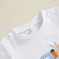thumbnail image 6 of HCNTES Baby Boy Easter Outfits Toddler Boys Summer Clothes Short Sleeve Truck Embroidery T-Shirt + Striped Shorts 2Pcs Set, 6 of 8