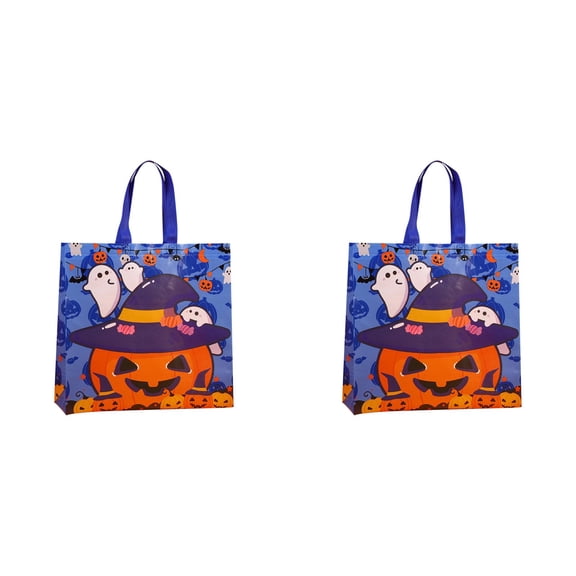 Clearance Under $1.09 Halloween Bags with Handles for Kids, Reusable Non-Woven Trick-or-Treat Candy Bags, Halloween Party Favor Tote Bags