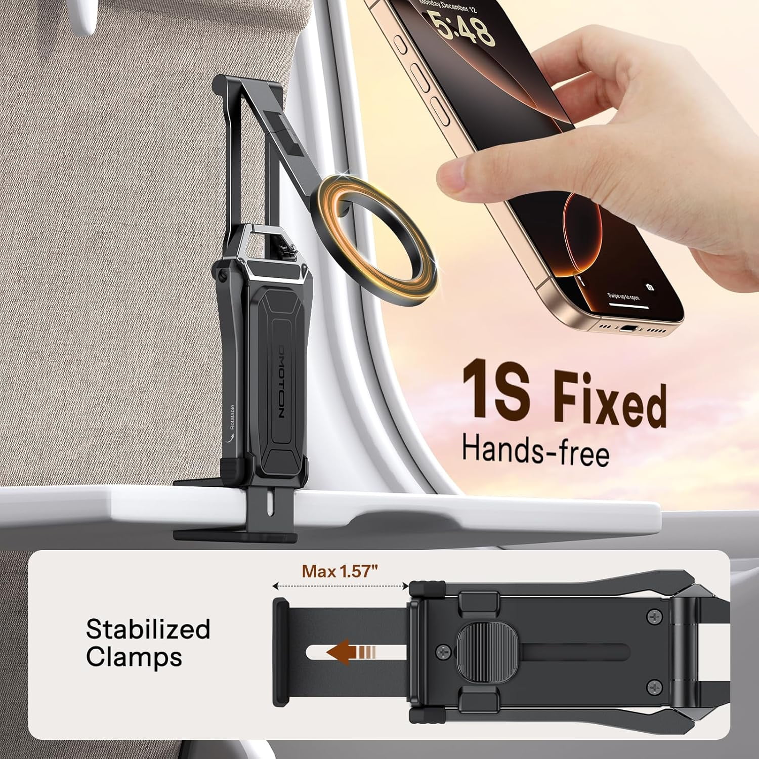 TP02 360°Rotating for MagSafe Tripod, Adjustable Aluminum Magnetic Phone Tripod for iPhone 17/16/15/14 Pro Max Air, Foldable Cell Phone Stand Fits Vlog, Gym, Travel Essentials Accessories