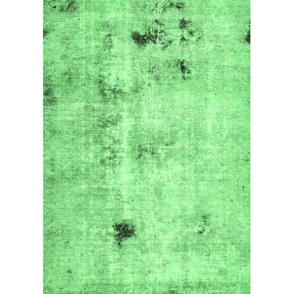Ahgly Company Indoor Rectangle Solid Emerald Green Modern Area Rugs, 7' x 9'