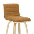 thumbnail image 6 of Vienna 35.5 in. H Swivel Counter Height Camel Square Back Wood Bar Stool with Faux Leather Seat Set of 2, 6 of 6