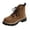 Brown, variant on Womens Combat Boots Faux Suede Lace Up Chunky Platform Lightweight Non Slip Work Hiking Booties