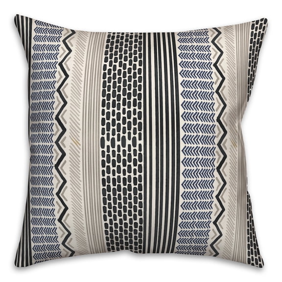 Creative Products Blue Gray Boho Pattern 18x18 Indoor / Outdoor Pillow