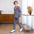 thumbnail image 7 of Boy's Formal Suit 6 Piece Set Slim Fit Kids Tuxedo Suits for Wedding Teen Toddler Boy Dress Suit Outfit Gray 6-12 Months, 7 of 7