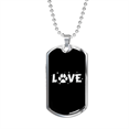 thumbnail image 1 of Love Paws Necklace Stainless Steel or 18k Gold Dog Tag 24" Chain, 1 of 8
