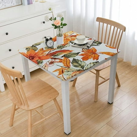 HAOXIT Square Tablecloth with Flower and Leaf Patterns, Suitable for Picnics and Home 52*52