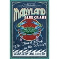 thumbnail image 2 of Maryland, Blue Crabs Vintage Sign (100% Cotton Canvas Reusable Tote Bag), 2 of 2