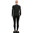 thumbnail image 3 of Akmipoem Women Plus Two Piece Outfits Sweatsuit Striped Round Neck Pullover Skinny Long Pants Tracksuit Black 3XL, 3 of 5