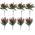 thumbnail image 5 of Artificial Pine Branches with Cones and Artificial Red Berry Stems Fake Pine Branch for Decorating Faux Branches Faux Greenery for Table Fireplace Bar Party Holiday Decor, 5 of 7