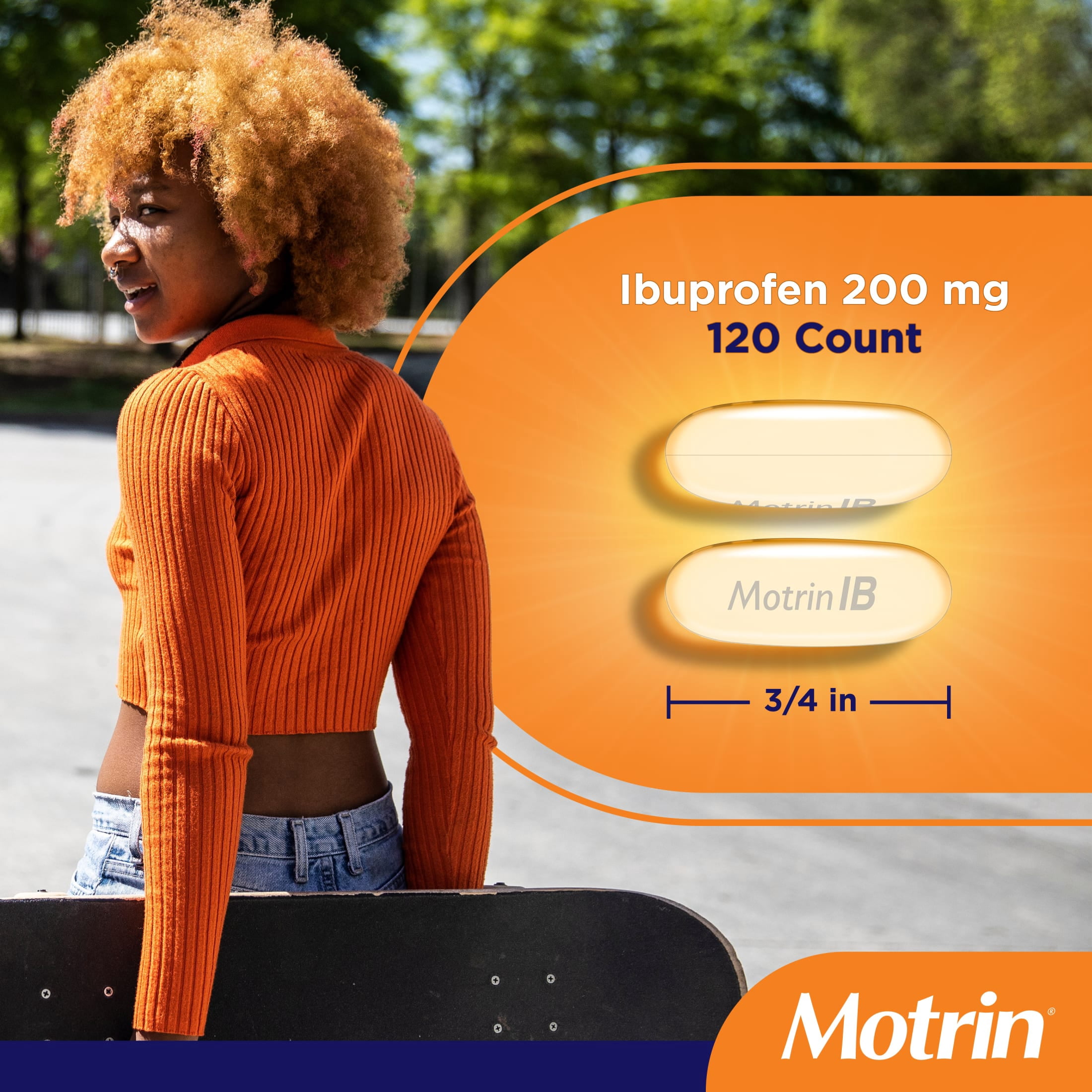 (3 pack) Motrin IB Liquid Gels, Ibuprofen 200mg, Pain & Fever Relief, 120 Count