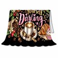 thumbnail image 2 of Espresso Yourself Darling Coffee Love Whimsical, Playful Food Art Scene, Warm Flannel Blanket for Living Room and Reading Nook, Art Lovers Friendship Gift, Playful Home Decor, 2 of 9