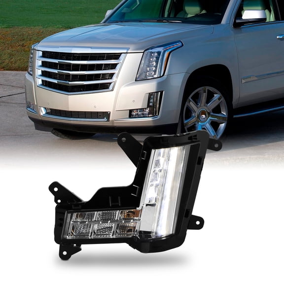 AKKON - Fit 2015-2020 Cadillac Escalade Front Full LED DRL Fog Light W/O Crash Brake Driver Side Replacement Enhanced Fitment for Improved Visibility