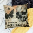 thumbnail image 2 of BANET Halloween Throw Pillow Covers Skull Decorative Cushion Couch Cover Pumpkin Pillowcase Short Plush for Living Room Outdoor 12x12in, 2 of 5
