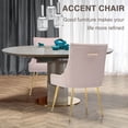 thumbnail image 5 of Foredo Velvet Dining Chair Set of 2, Upholstered Modern Dining Chair with Gold Legs,Side Chair for Dining Room Living Room, Pink, Tufted Back, 5 of 8