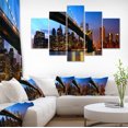thumbnail image 1 of Manhattan City with Bridge under Blue Sky - Cityscape Canvas Print, 1 of 3