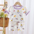 thumbnail image 2 of Gubotare Pajamas Boys Short Sleeve Baby Pajama Sets Snug Fit & Cool-Touch Pjs for Baby Girl Boy Toddler Kid Ultra-Soft Sleeper Sleepwear 6 12 Months (Light Purple,6-12 Months), 2 of 6