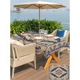 thumbnail image 6 of 54x80 Inch Outdoor Tablecloth with Umbrella Hole Zipper Rectangle Orange Blue Southwestern Rectangular Tablecloths Outside Waterproof Antique Boho Farmhouse Ethnic Patio Table Cover for Picnic Party, 6 of 8
