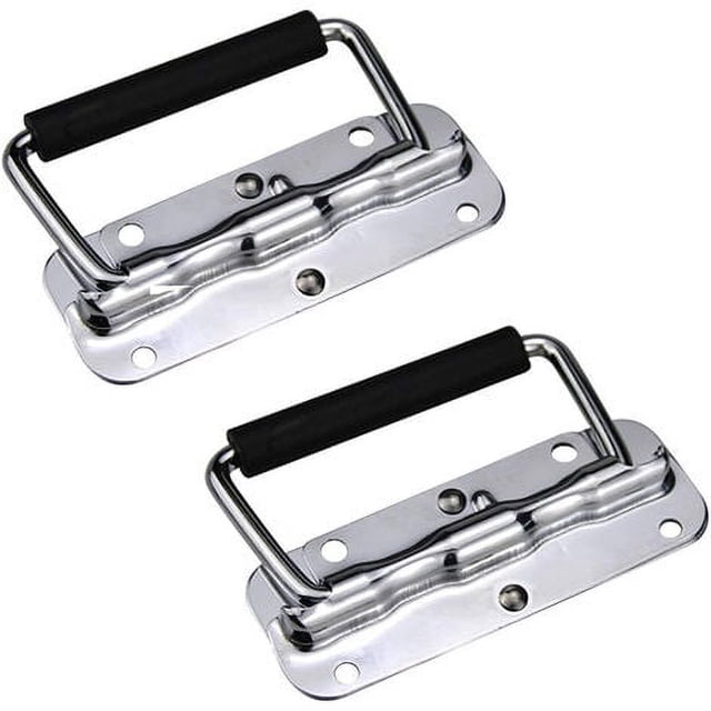 Paquete de 2 manijas plegables de 120 mm Tiradores empotrados de acero inoxidable para caja de herramientas Flight Case