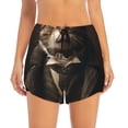 thumbnail image 4 of Lsque Victorian Gentle Cat Printed Women's Running Shorts with Liner Pockets,Elastic Quick Dry Workout Athletic Gym Yoga Shorts,Womens High Waist Shorts-XX-Large, 4 of 9