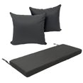 thumbnail image 2 of SHANNA Outdoor Bench Cushion with 2 Pillowcase, Waterproof Garden Bench Cushions for Outdoor Furniture, Patio Porch Swing Replacement Seat Pad with Ties, Dark Gray, 48"x18"x3", 2 of 12
