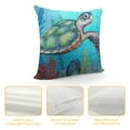 thumbnail image 4 of ARISTURING  Ocean Turtle Pillow Cover Sea Theme Decorative Pillow Case Super Soft Square Pillowcase Double-Sided Printing Cushion Cover for Sofa Couch Bedroom Bed Car, 4 of 5
