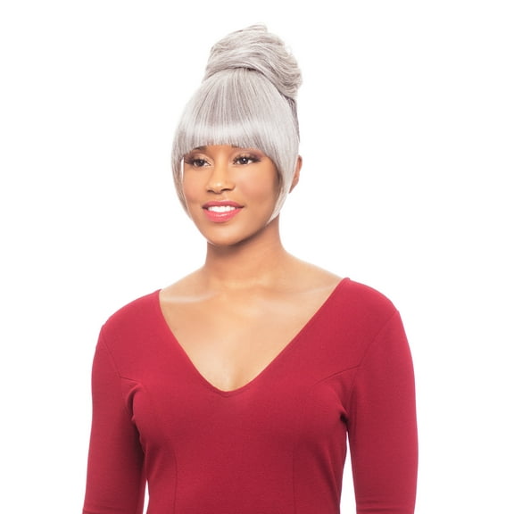 Foxy Silver (Duet04) - Heat Resistant Fiber Bang & Bun in 51