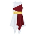thumbnail image 6 of DPOIS Women's Color Block Praise Dance Dresses Worship Overlay and Tunic Burgundy XL, 6 of 7