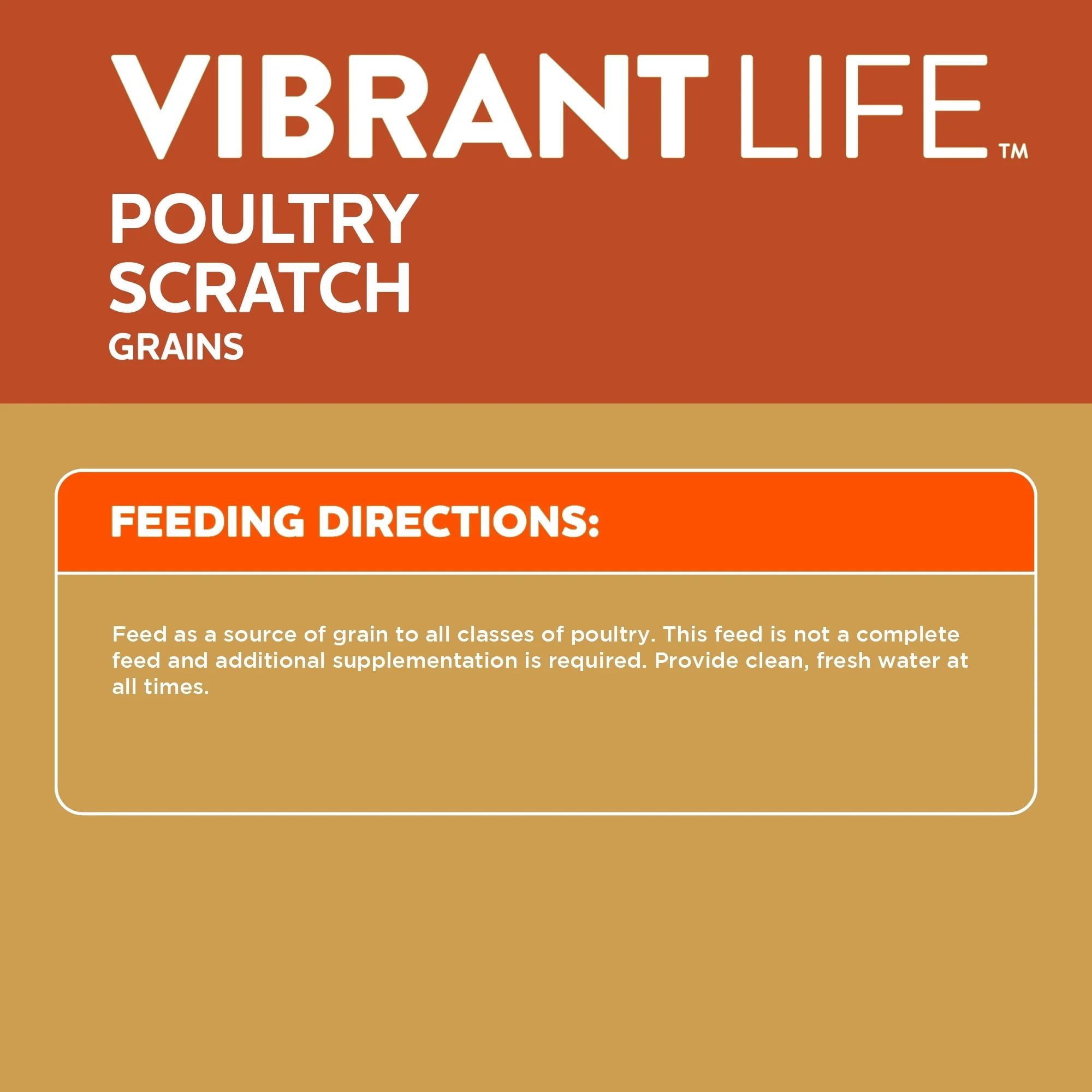 (3 pack) Vibrant Life Poultry Scratch Grains, 40 lb Bag