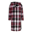 thumbnail image 5 of Crunowin Women Plaid Shacket Jacket, Trendy Fall Casual Button Wool Blend Trench Coat Winter Clothing with Pockets Wine L, 5 of 6