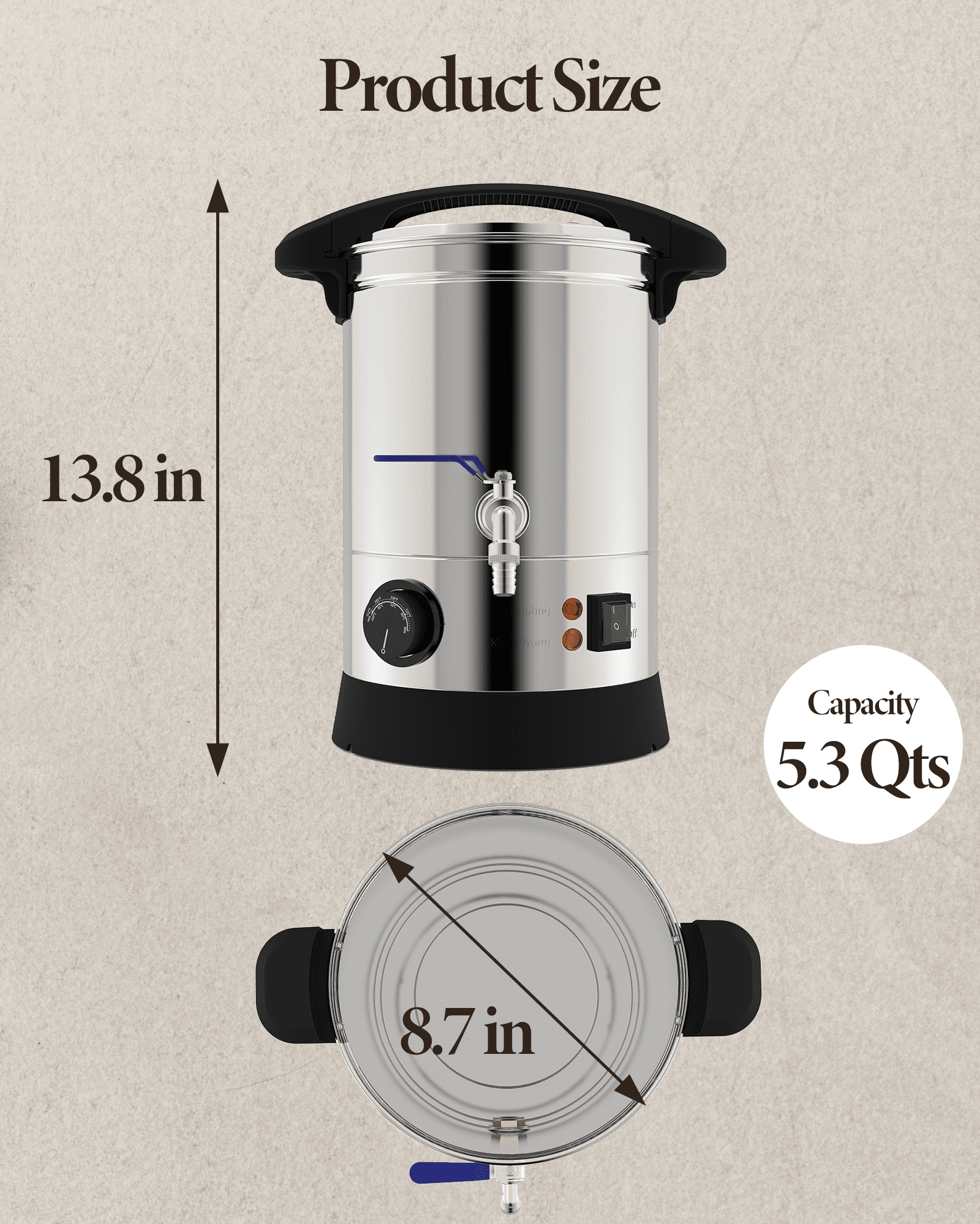 Sutomlo Large 4.5 Qts Electric Wax Melter for Candle Making, Candle Wax Melting Pot with Temperature Control & Pour Spout for Candle Maker & Candle