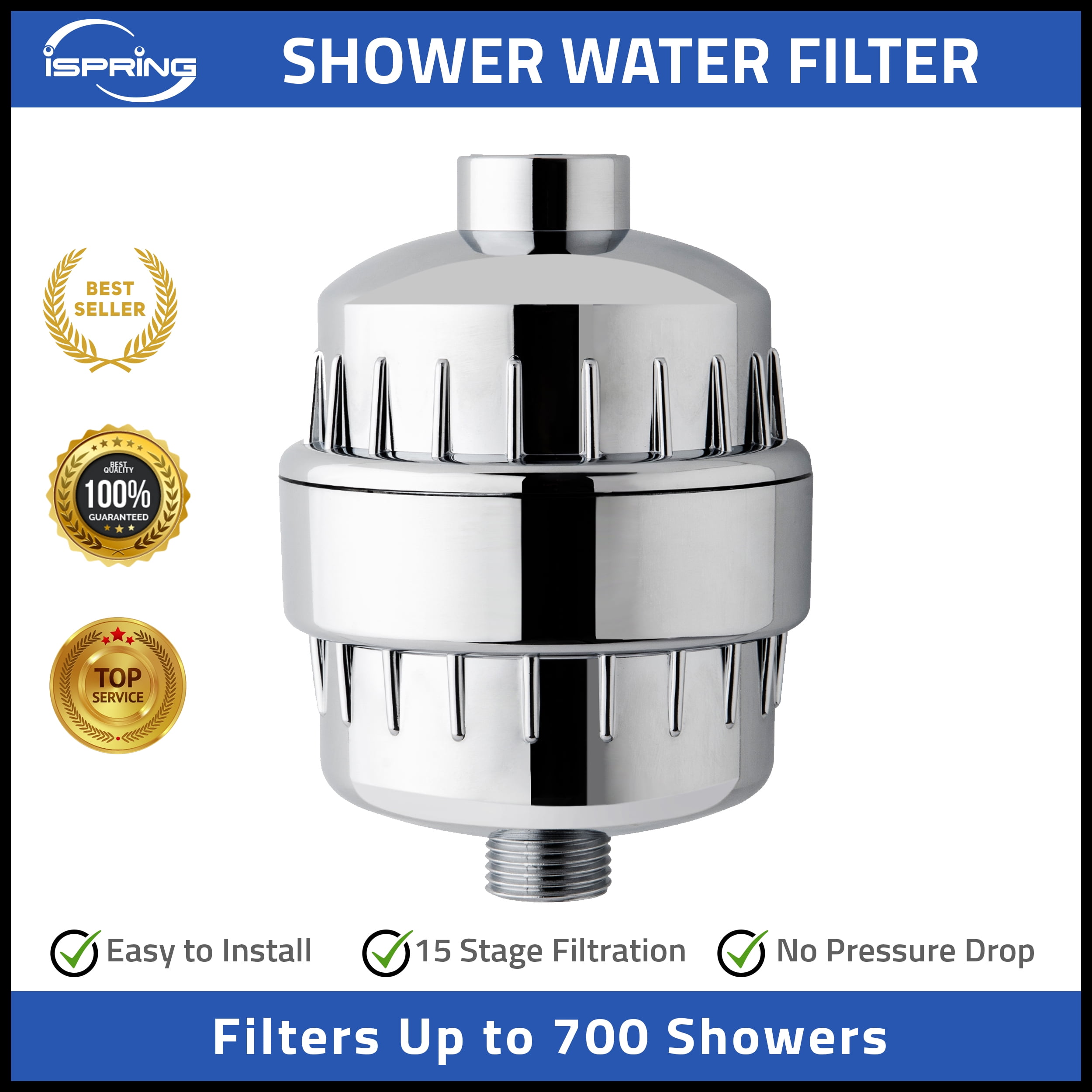 iSpring SF1S 15-Stage High Output Universal Shower Filter with Replaceable Ca... 