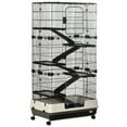 thumbnail image 2 of PawHut Small Animal Cage with Wheels, Portable Bunny Cage 6-Tier, 2 of 9