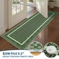 thumbnail image 3 of Hasoo Large Washable Rug 10' x 13' Area Rug for Living Room Modern Simulated Woven Texture Bordered Non-Slip Neutral Indoor Decor Carpet, Green, 3 of 5