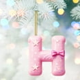 thumbnail image 4 of Pink 26 Letter Ornaments for Christmas Tree Decoration - Personalized Hanging Pendant Xmas Alphabet for DIY Craft Ornaments (H), 4 of 6