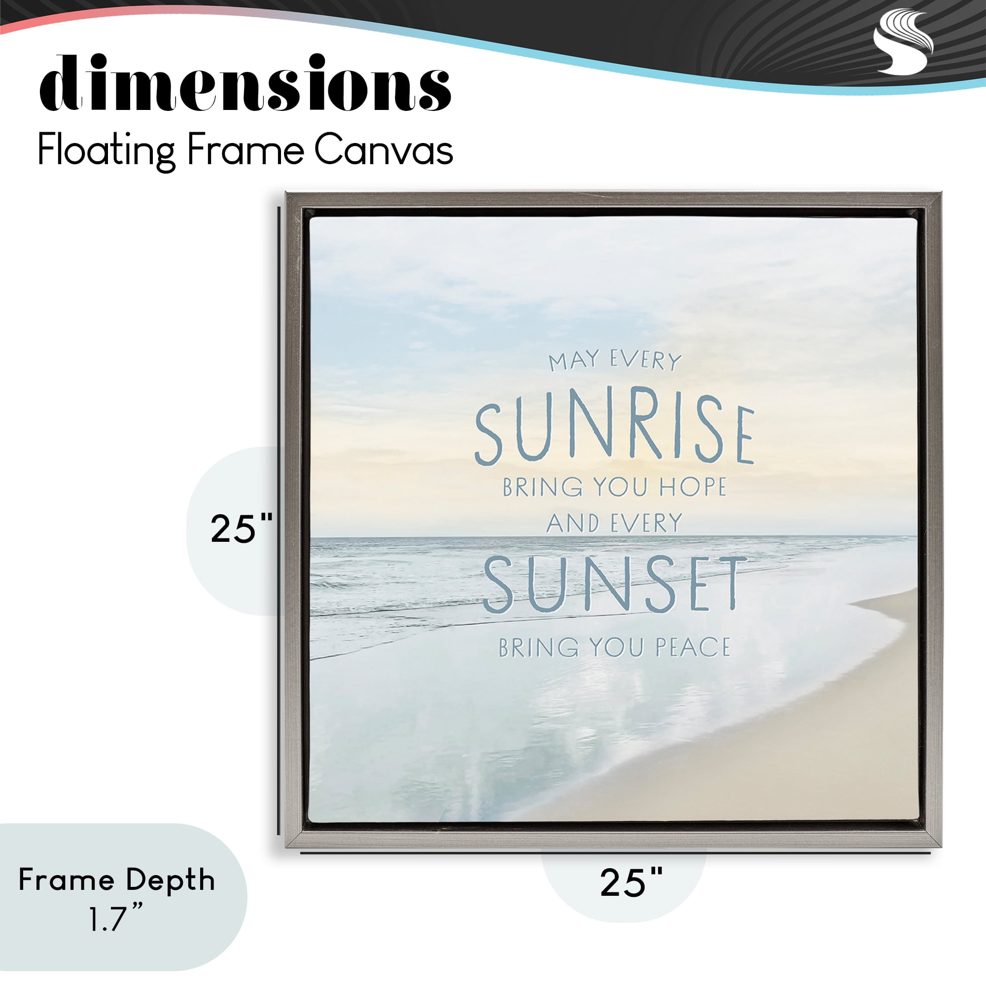 Stupell Industries Sunrise & Sunset Statement Gray Framed Floater Canvas Wall Art, design by Natalie Carpentieri