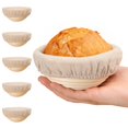 thumbnail image 1 of Juego de 6 cestas para hacer pan Banneton, masa madre Kikcoin, 13 cm, 1 of 7
