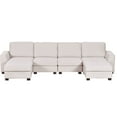 thumbnail image 3 of BenJara BM285853 Hazel U Shape Modern Modular Sectional Sofa with Ottomans & Beige Fabric, 3 of 5