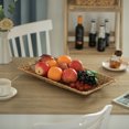 thumbnail image 2 of Natural Decorative Rectangular Hand-Woven Water Hyacinth Serving Tray with Built-in Handles, Small, 2 of 6
