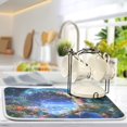 thumbnail image 5 of Yayeee Dish Drying Mat for Kitchen Counter 16"x18" Microfiber Absorbent Pad, Beautiful Floral Moon, 5 of 7