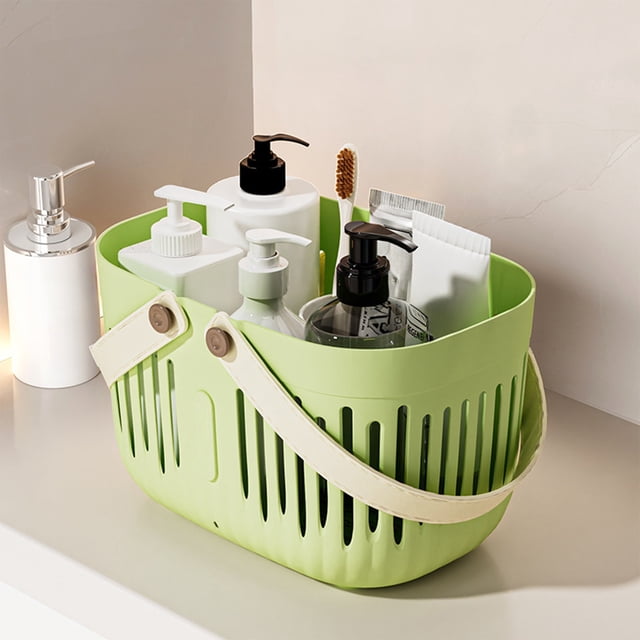 pstuiky Cesta de baño para artículos de aseo y cepillos. Cesta de mano para separar la ropa seca y húmeda. Cesta de almacenamiento para dormitorio. Cesta pequeña para el baño.